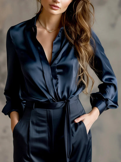 Lavier Satin Long Sleeves Blouse