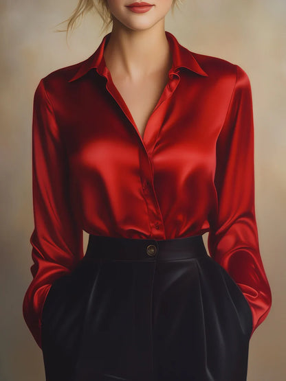 Lavier Satin Long Sleeves Blouse